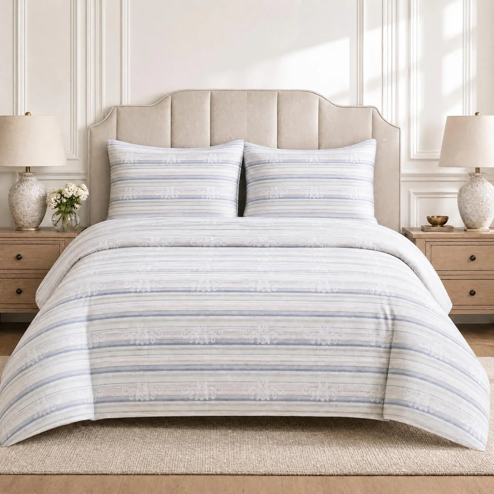Bedding collection in a room setting