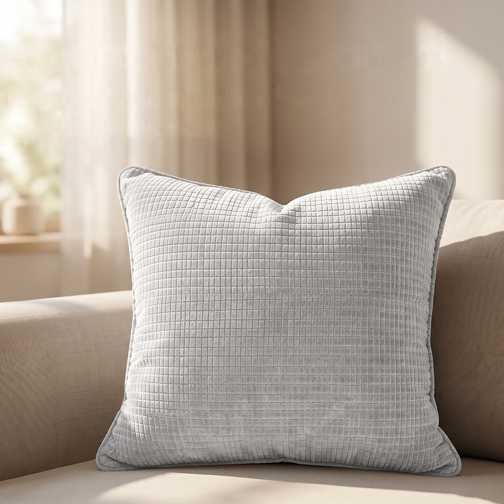  Luxury Waffle Velvet Decorative Cushion for Home Décor