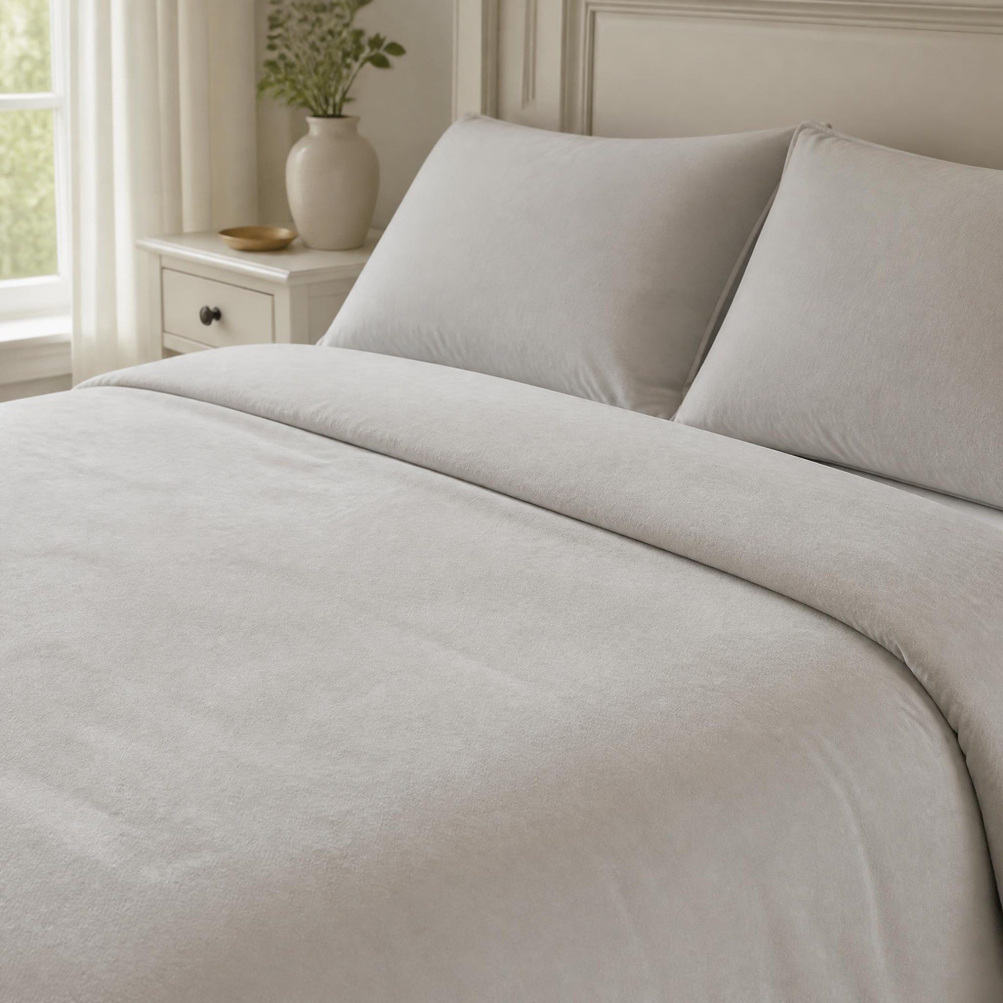  Premium Solid Velvet Duvet Cover Set