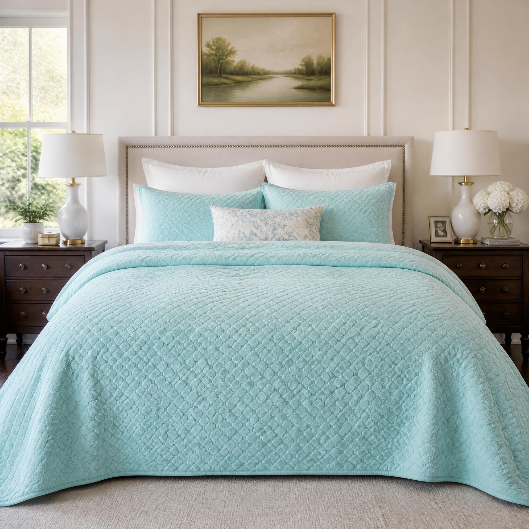 Soft Textured Honeycomb Plush Throw Blanket