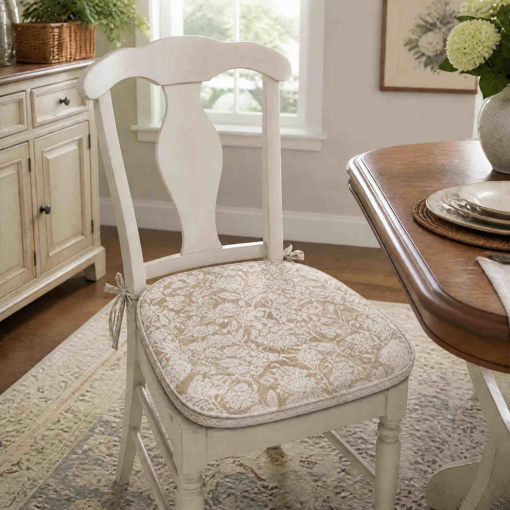 Premium Raised Floral Texture Jacquard Chair Cushion