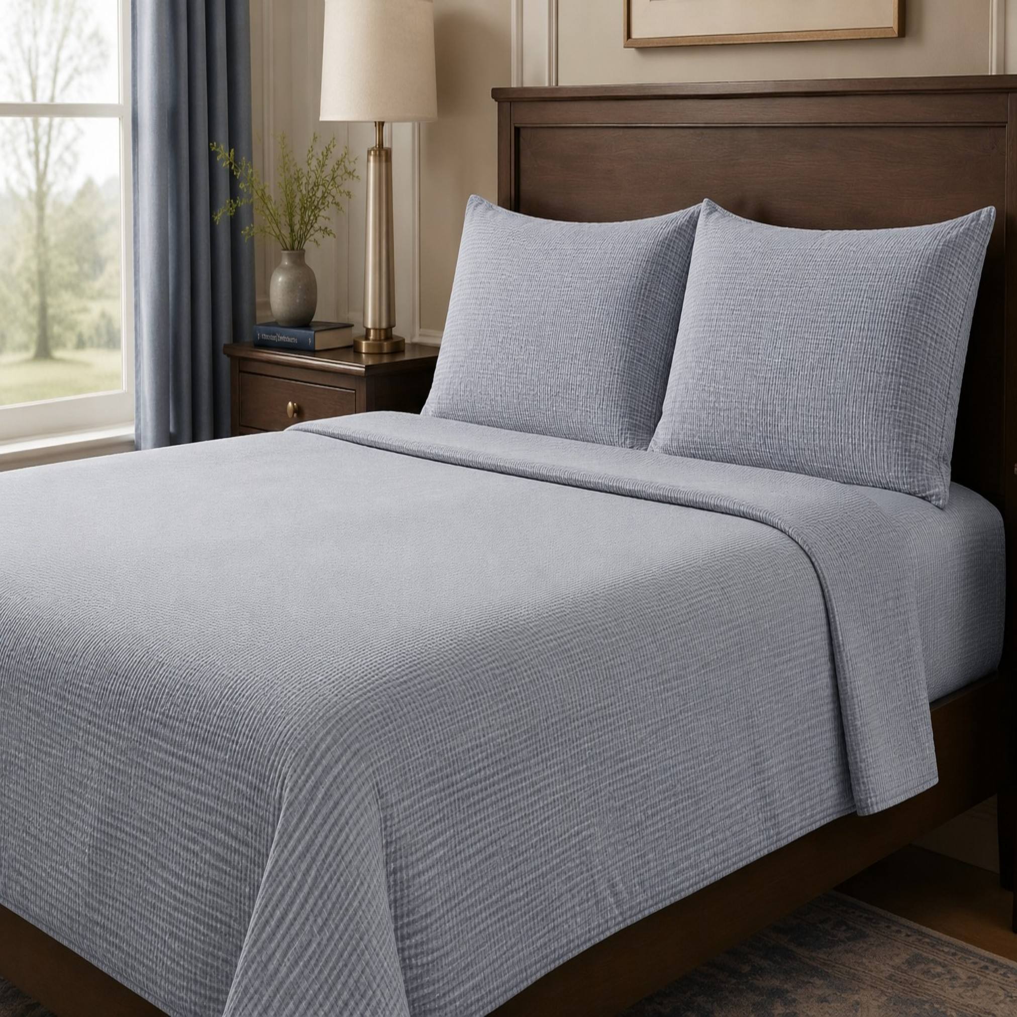Micro Geometric Pattern Air Layer Quilt Set  