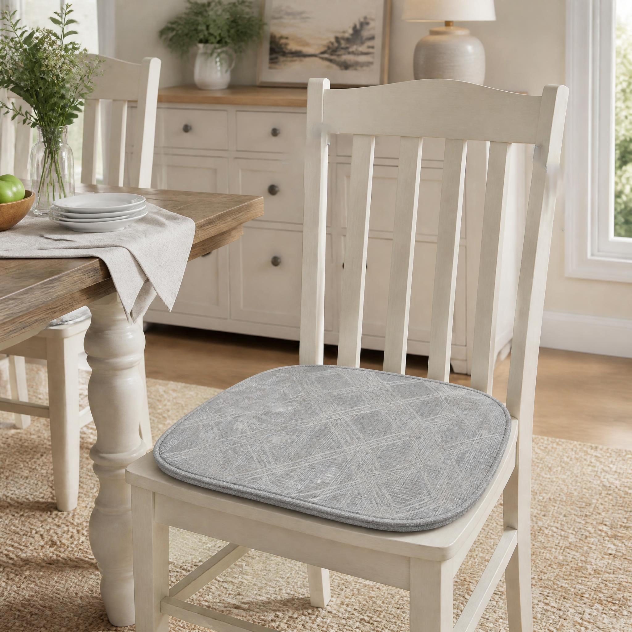 Modern Textured Jacquard Linen Look Chair Cushion