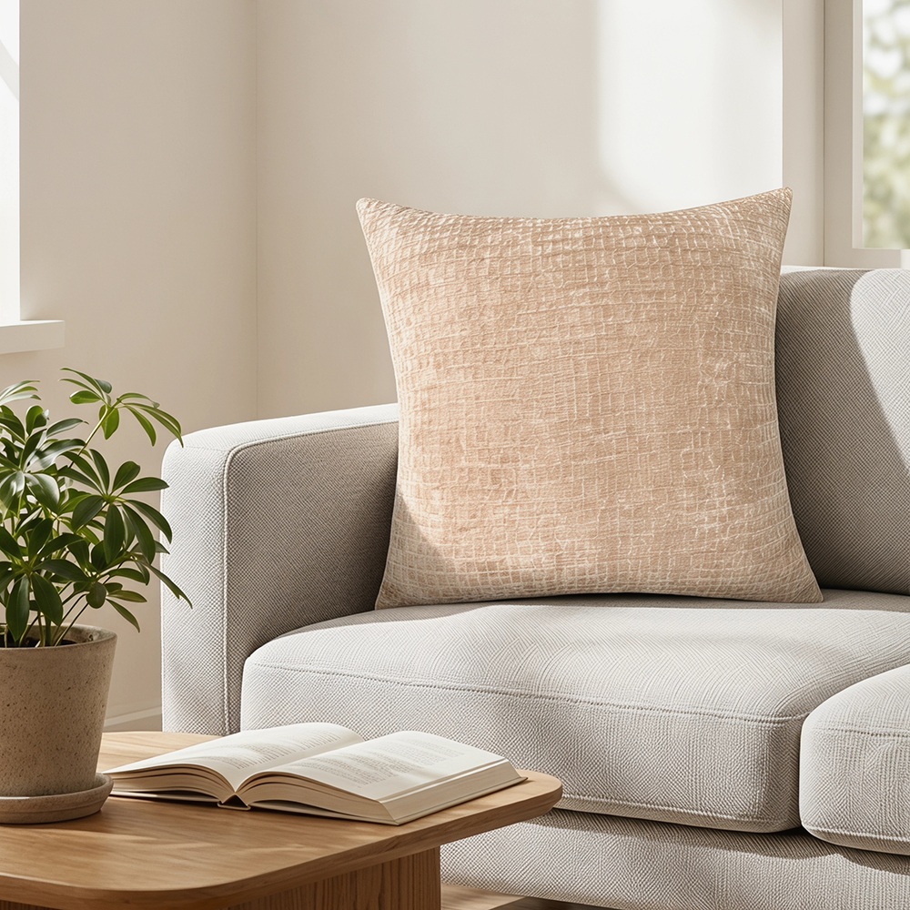 Luxury Embossed Textured Velvet Cushion for Home Décor