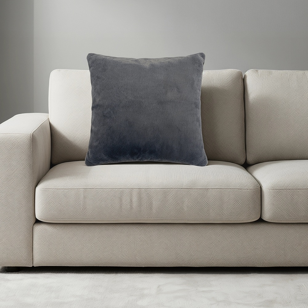  Plush Flannel Cushion with Soft Long-Pile Texture