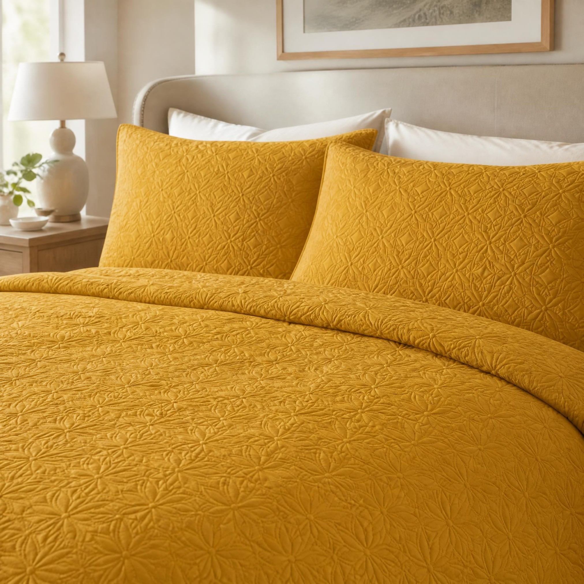 Art Deco Geometric Air Layer Quilt Set